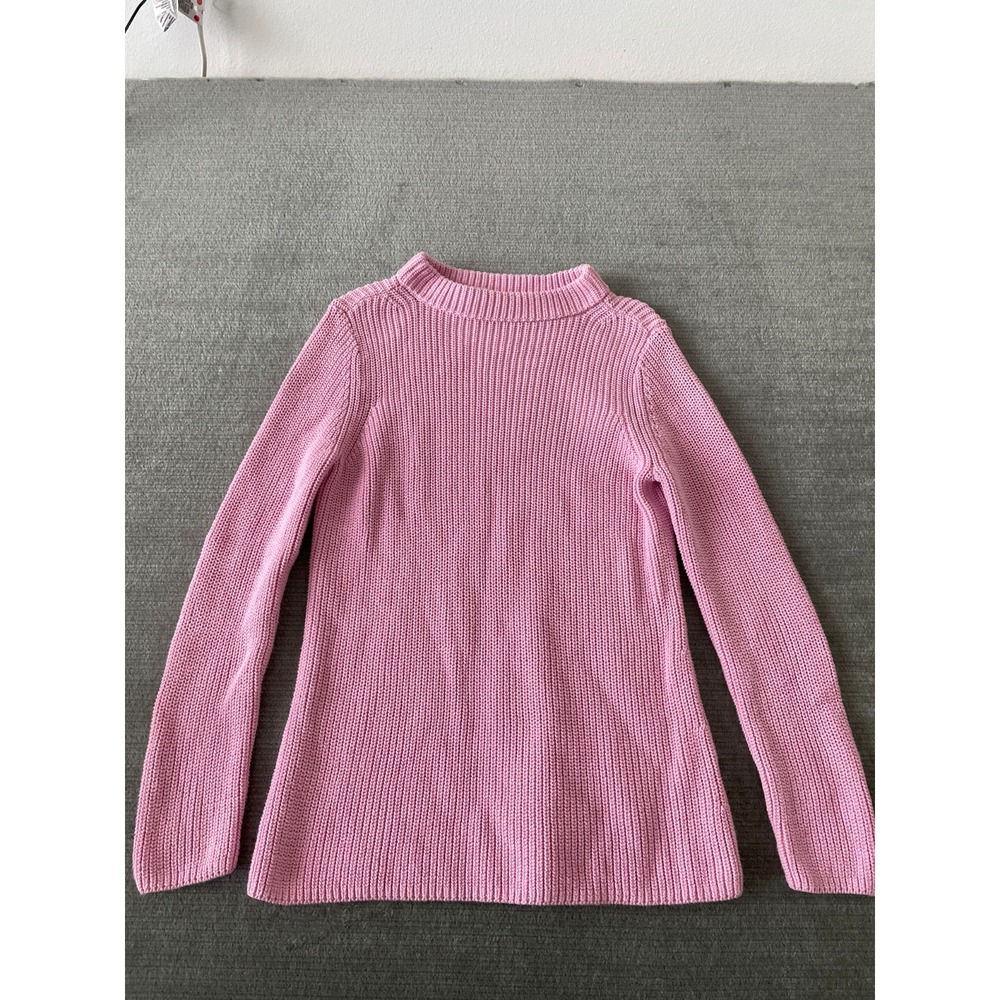 Talbots Sweater Women M Pastel Pink Knit Tunic Ribbed Spring Minimalist‎ Classic